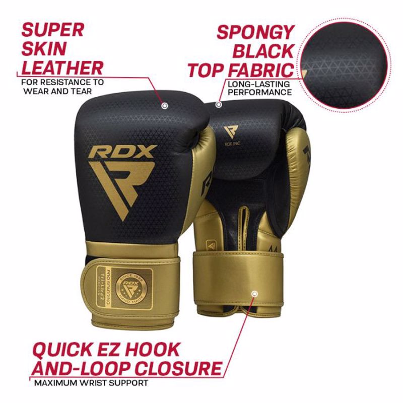 RDX L2 MARK Pro Sparring Boxing Gloves - BLACK/silver